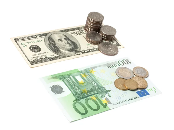Dollars and euros Royalty Free Stock Images
