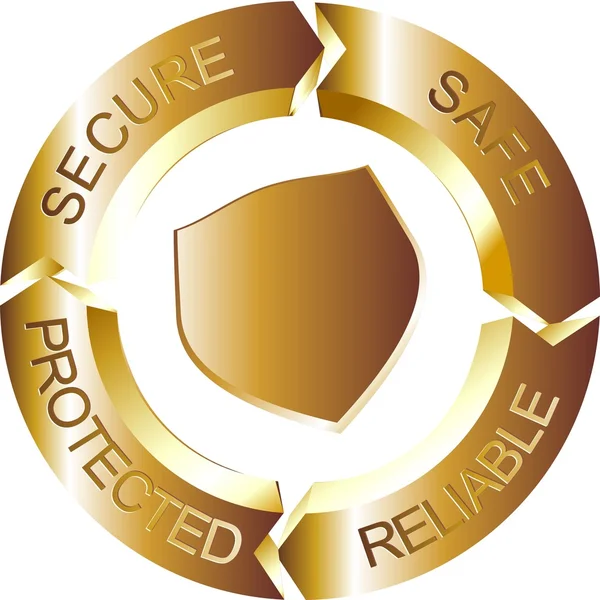 Ασφαλή σημάδι χρυσό — Διανυσματικό Αρχείο