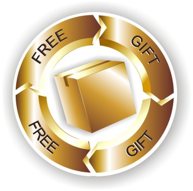 Free gift gold clipart