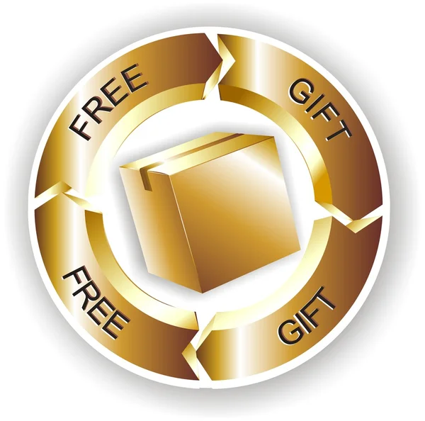 Бесплатный подарок золото — стоковый вектор