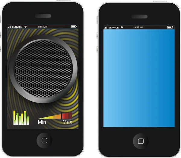 Modern fekete okostelefonok hasonló-hoz iphone — Stock Vector