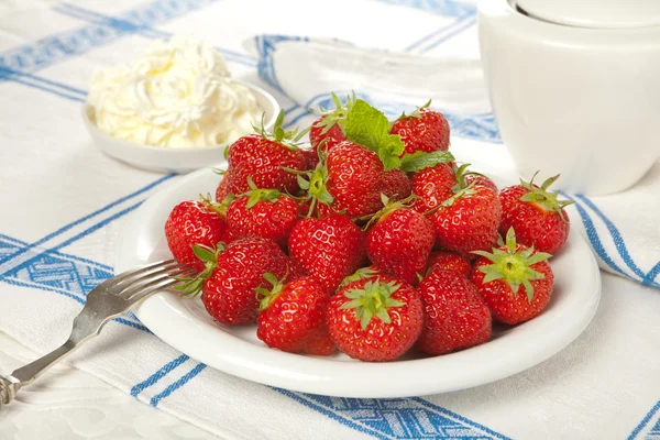 크림 딸기 — 스톡 사진