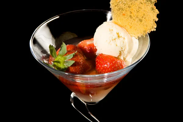 Vanilla and strawberries Stock Image