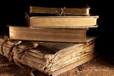 Antique books stacked clipart