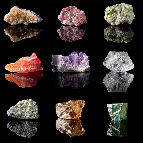Pedras de nascimento e pedras preciosas semi-preciosas — Fotografia de Stock