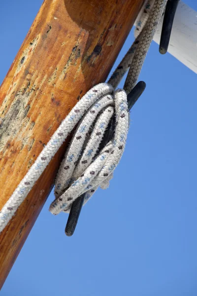 stock image Ship mast and ropes