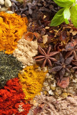 Spices and herbs background clipart