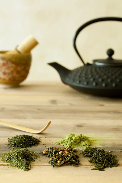 Hiermee sorteert u verschillende thee uit japan — Stockfoto