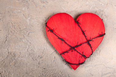 Heart with barbed wire clipart