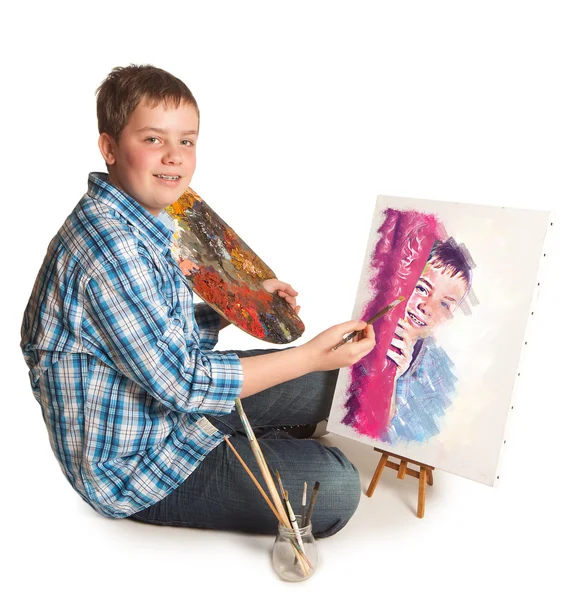 stock image Painting a portrait