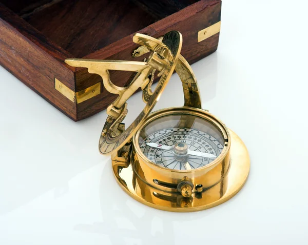 Kompas a box — Stock fotografie