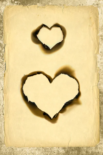 心臓形状羊皮紙 — ストック写真