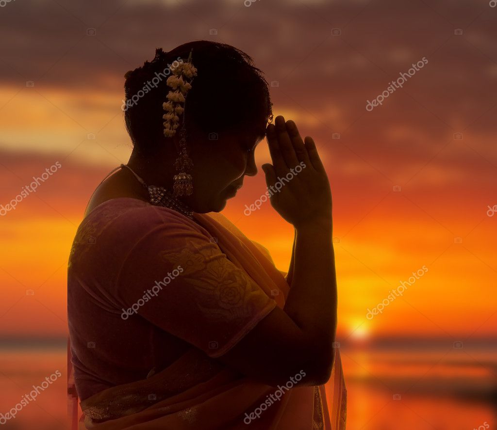Namaste at sunset Stock Photo by ©Klanneke 10480992