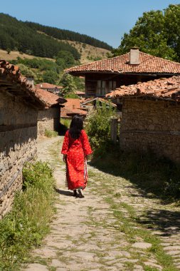 Streets of Bulgarian village clipart