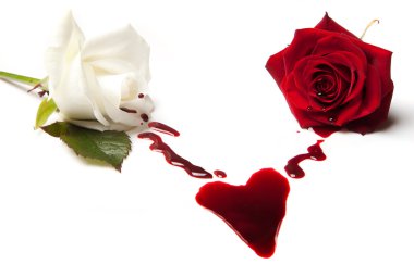 Roses bleeding a heart clipart