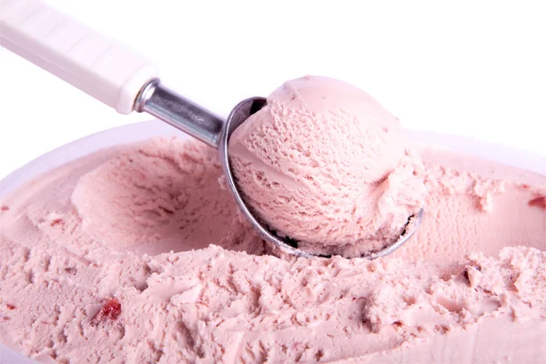 Colher de sorvete rosa — Fotografia de Stock