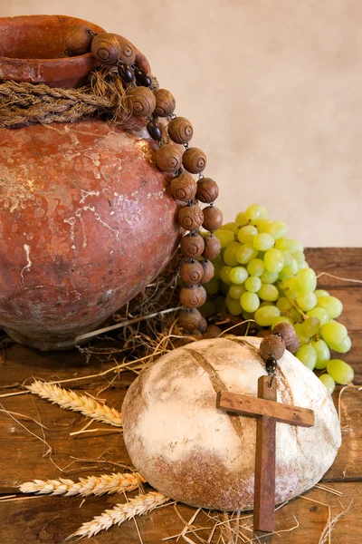 Il suo pane e vino — Foto Stock