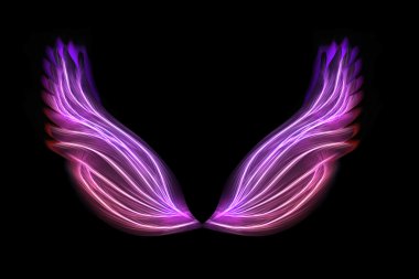 Wings on black clipart