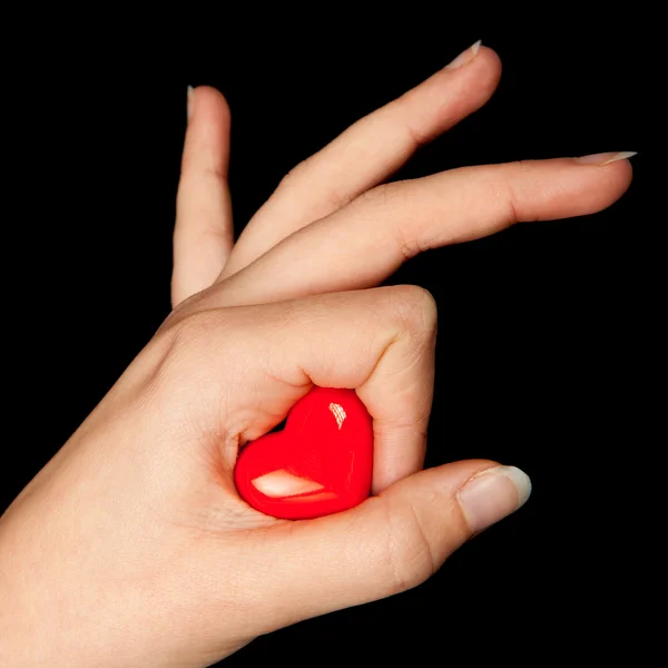 One heart in her hand — Stock Photo, Image