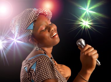 African woman singing