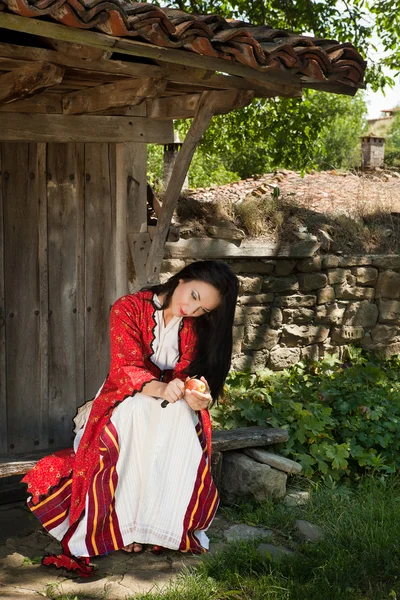 Bulgarian woman in national costume — Stock Photo, Image