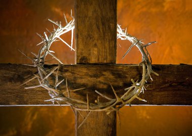 Cross with crown of thorns clipart