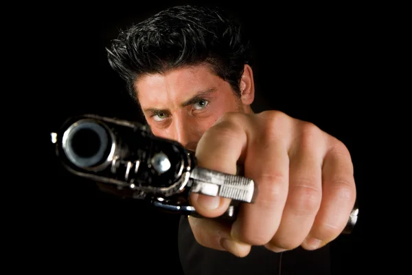 Muž s revolverem — Stock fotografie