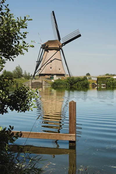 Reflected windmill — Stock Photo, Image