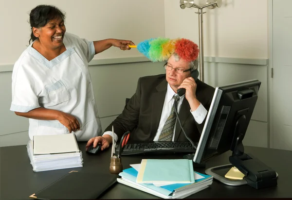 Cleaning the boss — Stock Photo, Image
