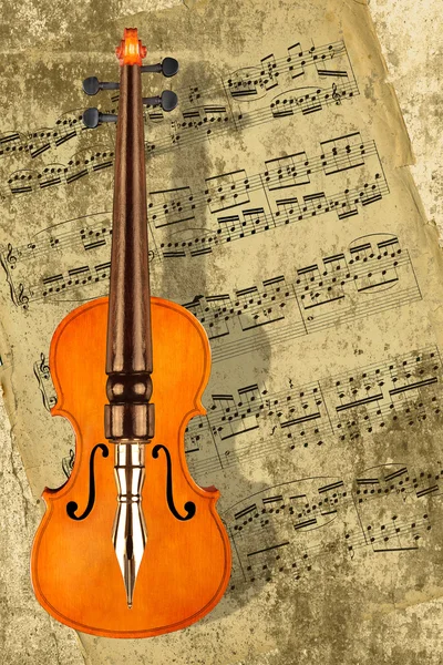 Psaní hudby pro housle — Stock fotografie
