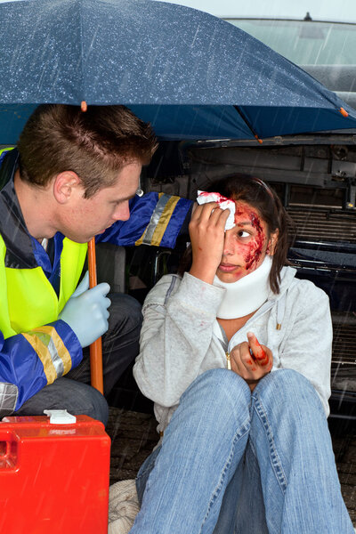 Accident in the rain