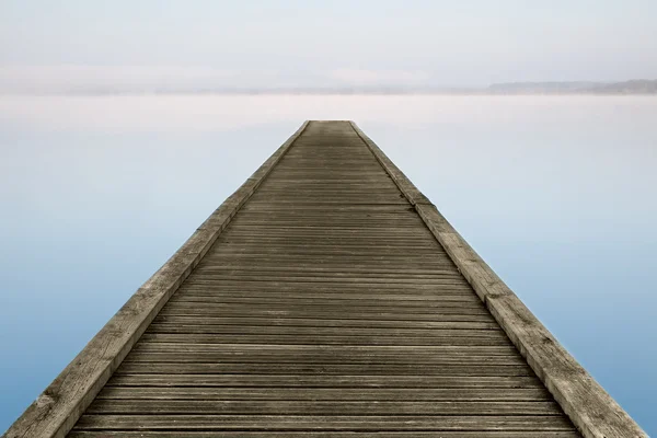 stock image Zen jetty on foggy lake