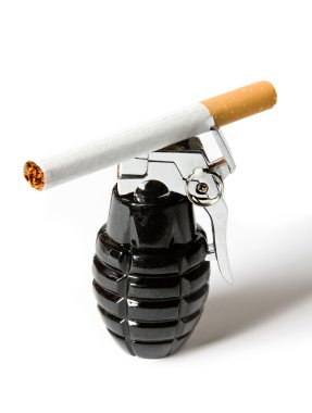 Cigarette on grenade clipart