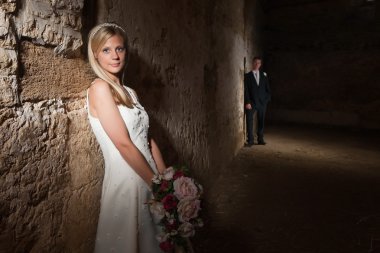 Wedding in an old barn clipart