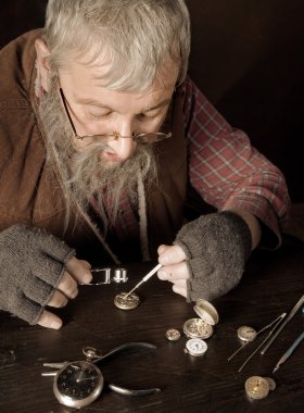 Vintage watch-maker clipart