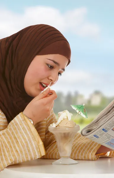 stock image Newspaper and ice cream