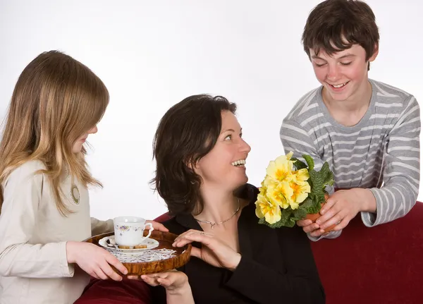 Café e flores — Fotografia de Stock