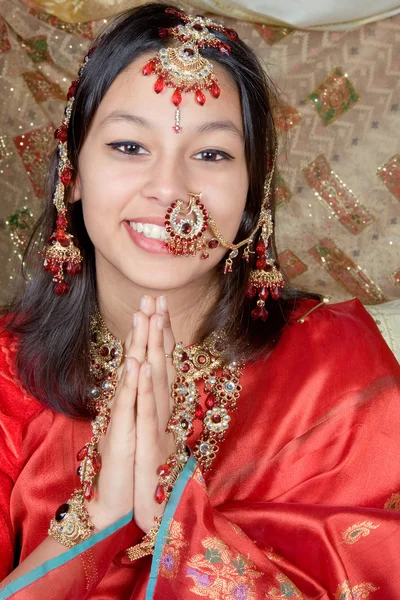 Namaste with a smile — Stock Photo, Image