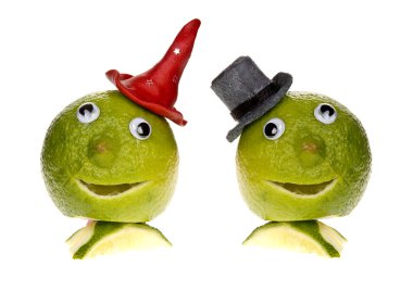 Lime with top hat clipart