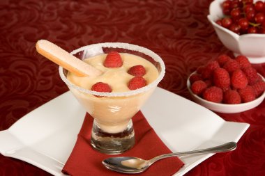 Zabaglione with a biscuit clipart