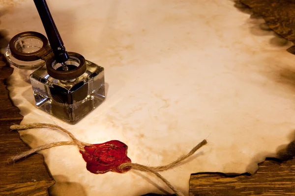 Wax seal and ink — Stock Photo, Image