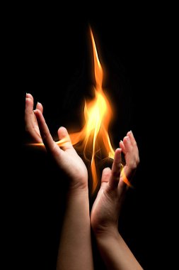 Flaming hands clipart