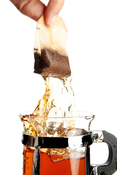 Hot tea bag — Stock Photo, Image