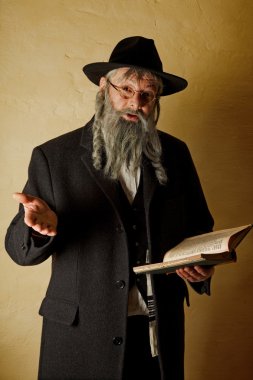 Old jew with book clipart