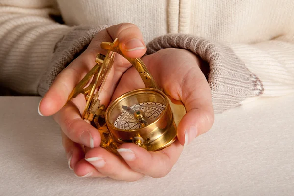 Golden compass — Stock Photo, Image