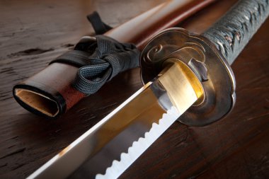 Japanese sword and sheath clipart
