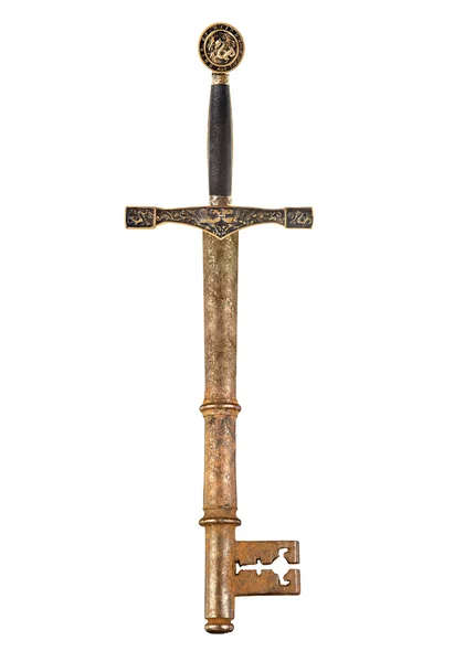 Miecz i klucz — Zdjęcie stockowe