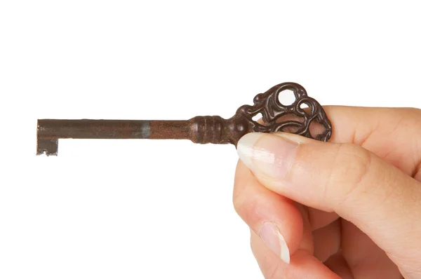 Mão e chave — Fotografia de Stock