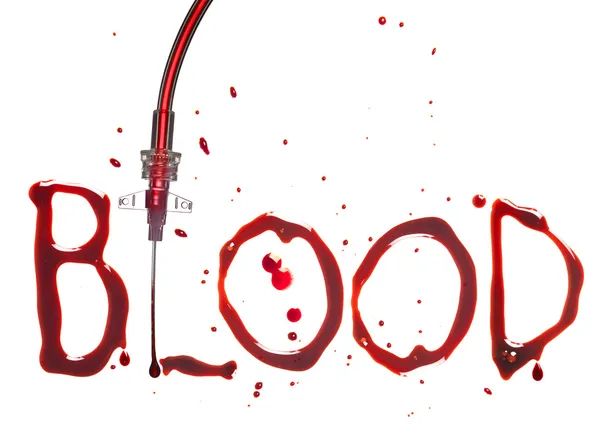 IV infuus en bloed — Stockfoto