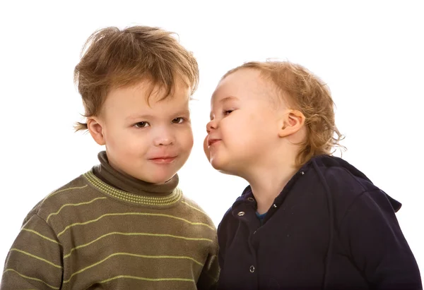 Give your brother a kiss — Stock Photo, Image